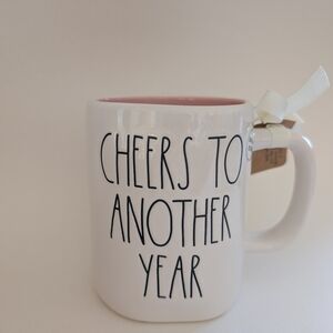 Rae Dunn White and Pink Mug - Cheers to Another Year